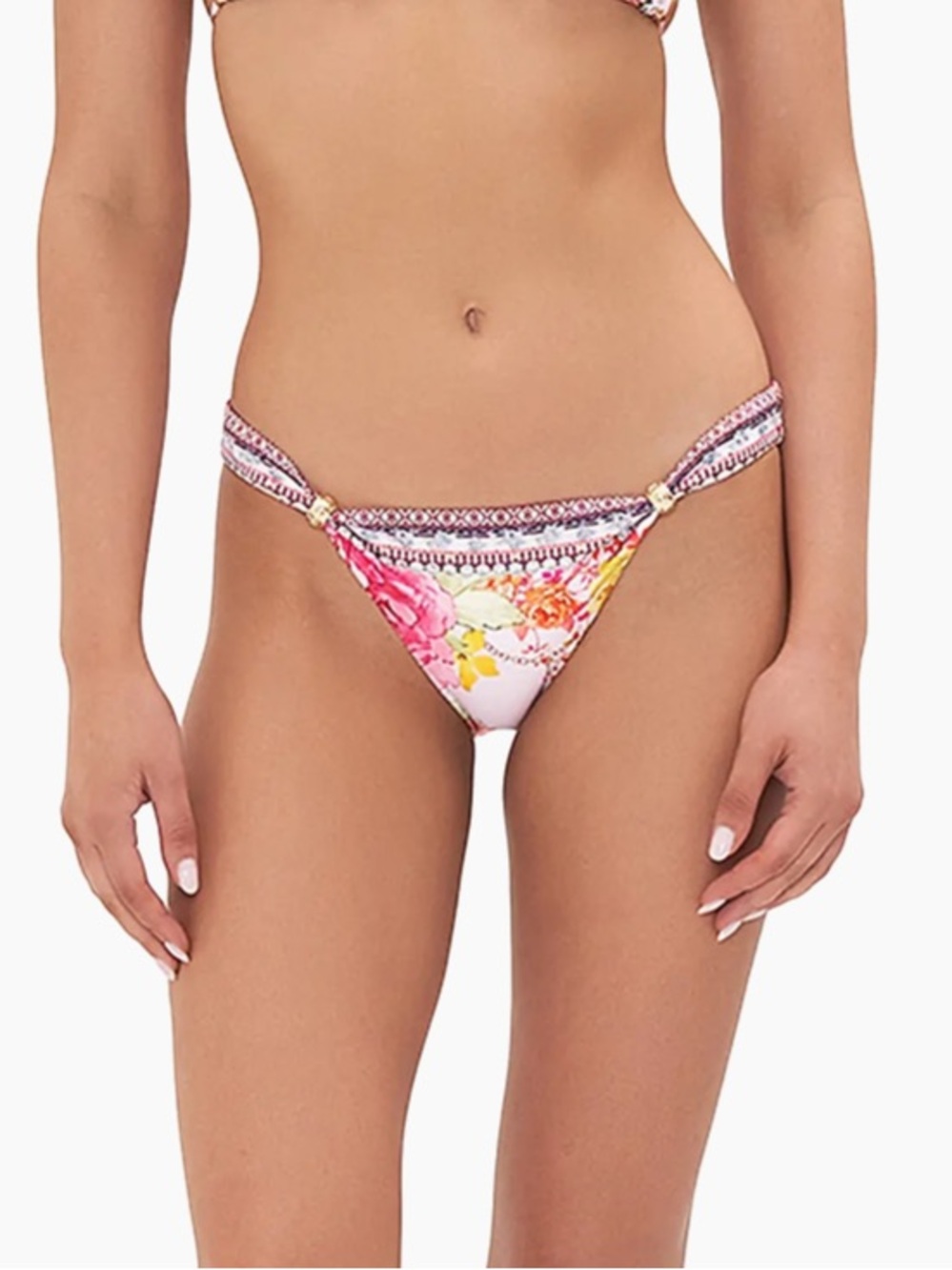 Camilla Ball Bikini Bottom in St Germain Foral Pink XS NWT